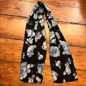 Floral Black and Blue Women's Scarf